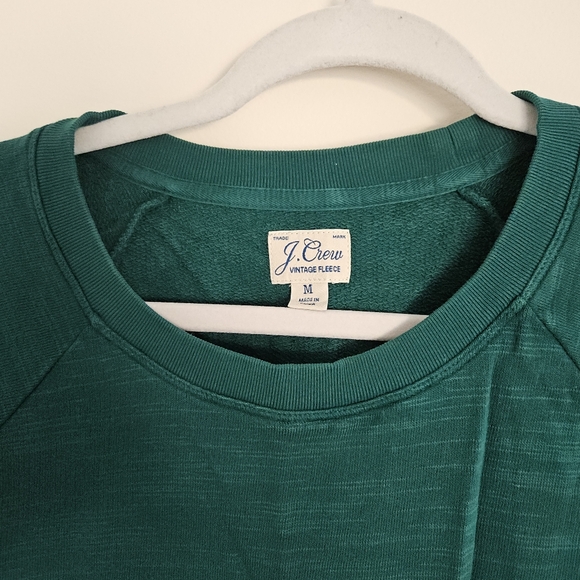 J.Crew Vintage Fleece French Terry Crewneck Sweatshirt Green Medium M - Picture 3 of 3
